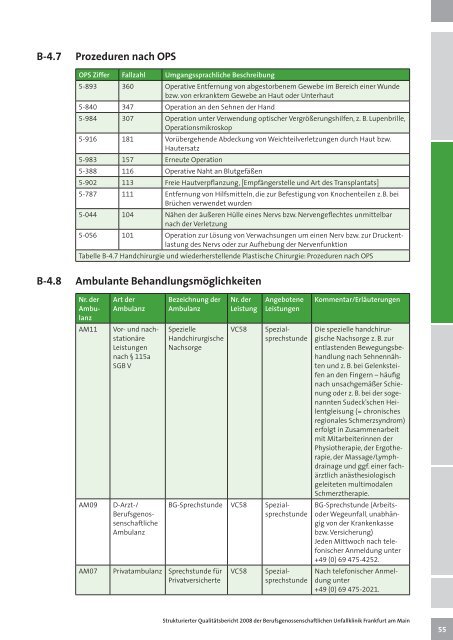 Qualitätsbericht 2008 (PDF) - Berufsgenossenschaftliche Unfallklinik ...