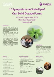 1st Symposium on Scale Up of Oral Solid Dosage Forms