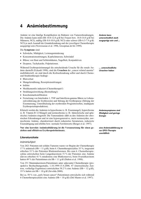 erythropoietin bei tumoranämie - Österreichische Akademie der ...