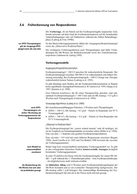 erythropoietin bei tumoranämie - Österreichische Akademie der ...