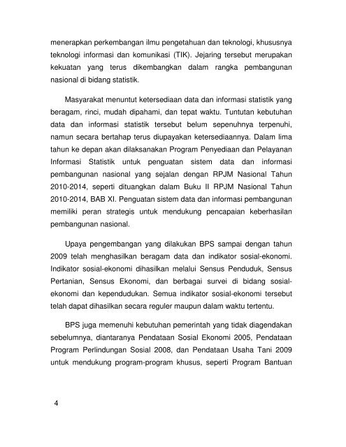 Rencana Strategis BPS 2010-2014 - Satu Pemerintah