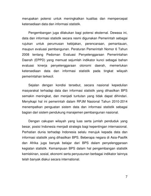 Rencana Strategis BPS 2010-2014 - Satu Pemerintah