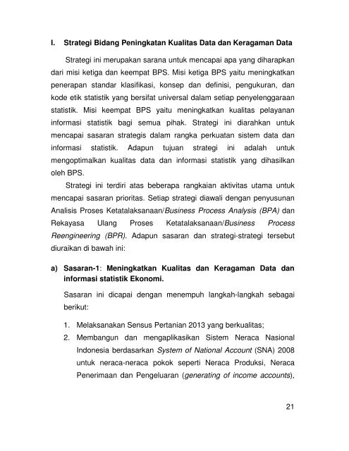 Rencana Strategis BPS 2010-2014 - Satu Pemerintah