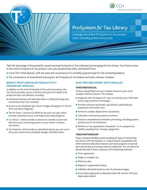 ProSystem fxÂ® Tax Library - CCH