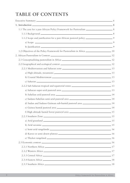 Policy framework for Pastoralism in Africa