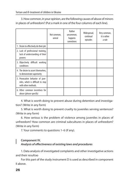 TORTURE AND ILL-TREATMENT OF CHILDREN IN UKRAINE