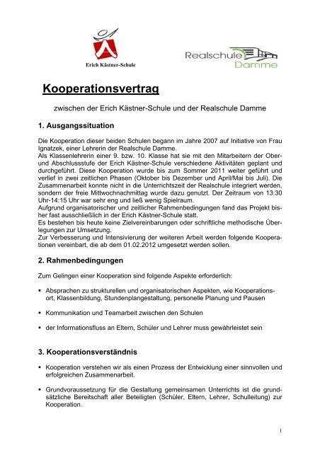Kooperationsvertrag - Realschule Damme