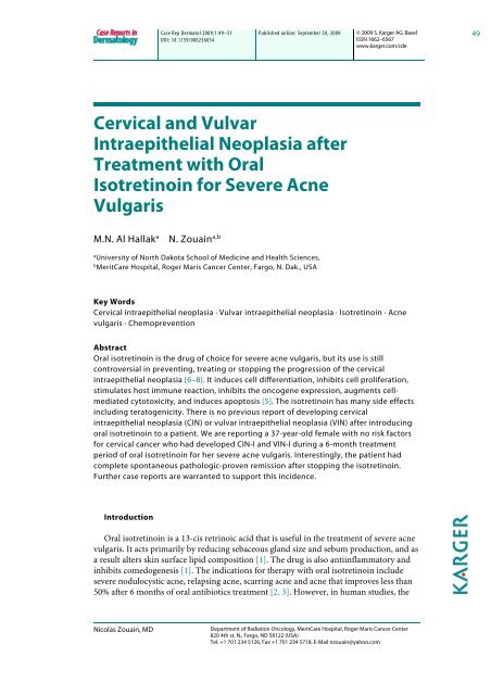 Cervical and Vulvar Intraepithelial Neoplasia after Treatment with ...