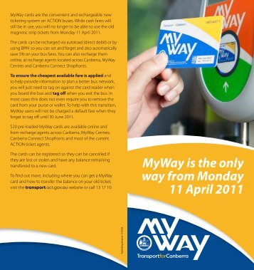 MyWay transition flyer - Transport for Canberra