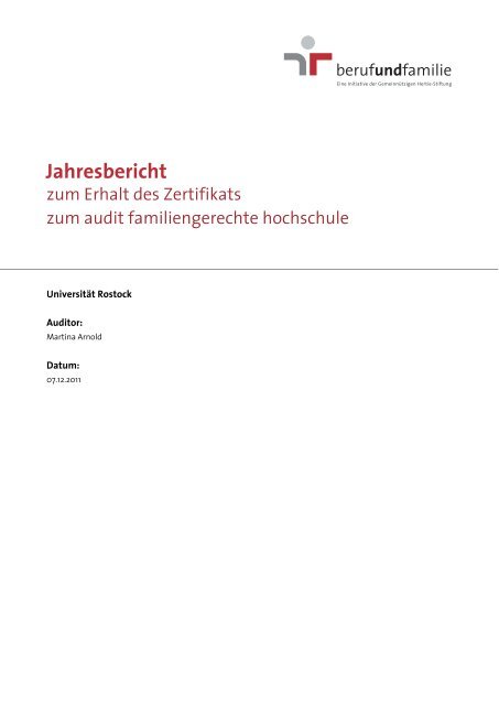 zum Erhalt des Zertifikats zum audit familiengerechte hochschule