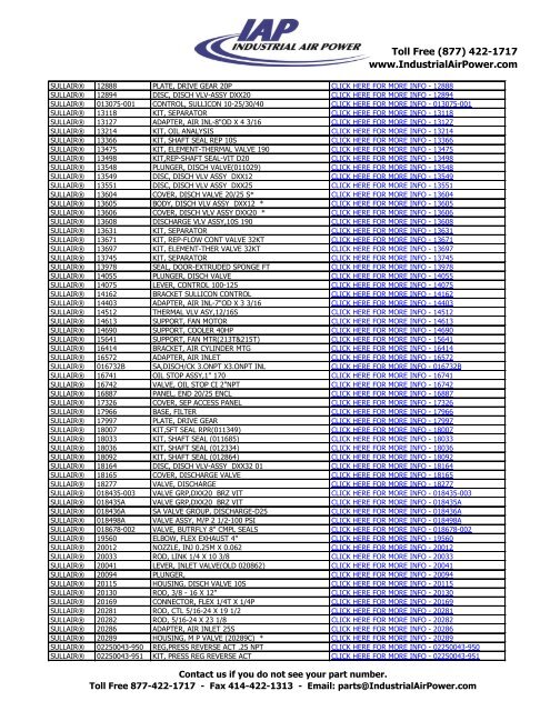 Sullair Air Compressor Parts - edoqs