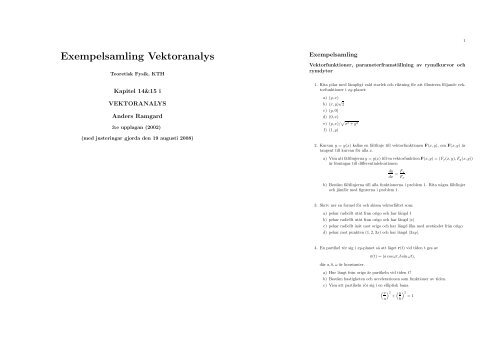 Exempelsamling Vektoranalys