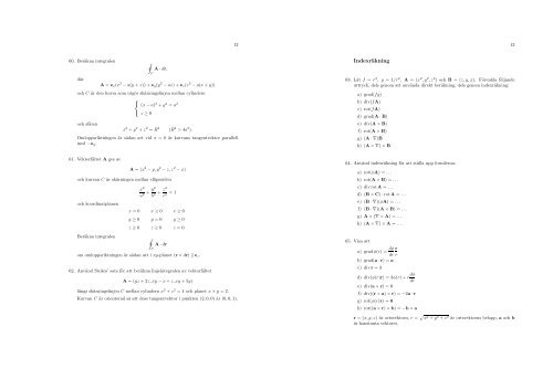 Exempelsamling Vektoranalys