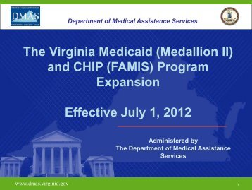 (Medallion II) and CHIP (FAMIS) - Department of Medical Assistance ...