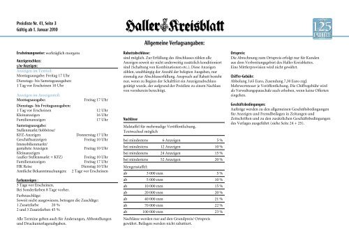 Anzeigengemeinschaft - Haller Kreisblatt