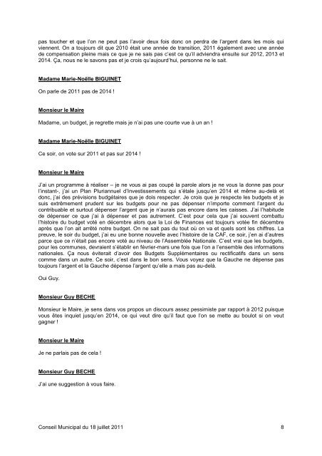 Consulter le Procès-verbal du 18 juillet 2011 - Montbéliard