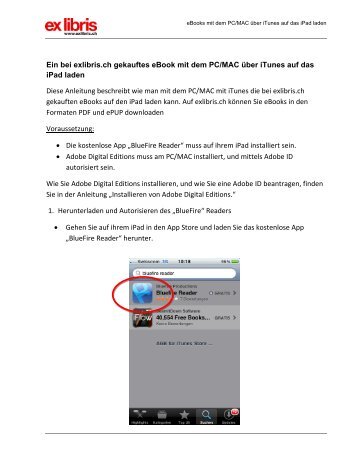 Ein bei exlibris.ch gekauftes ebook mit dem PC/MAC über itunes ...