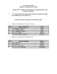 Government of India Ministry of Parliamentary Affairs Result of 24th ...