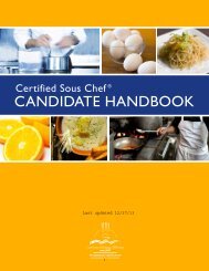 (CSCÃ‚Â®) Candidate Handbook - American Culinary Federation