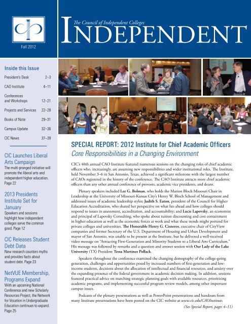 View a PDF of this issue. - The Council of Independent Colleges