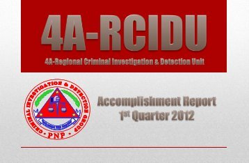 4ARCIDU Accomplishment Report - CIDG