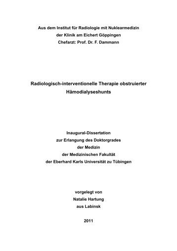 Radiologisch-interventionelle Therapie obstruierter ...