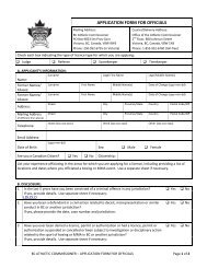 Licence Application Form for Officials