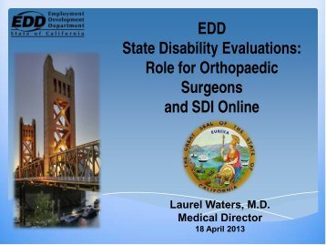 State Disability Evaluations - California Orthopaedic Association