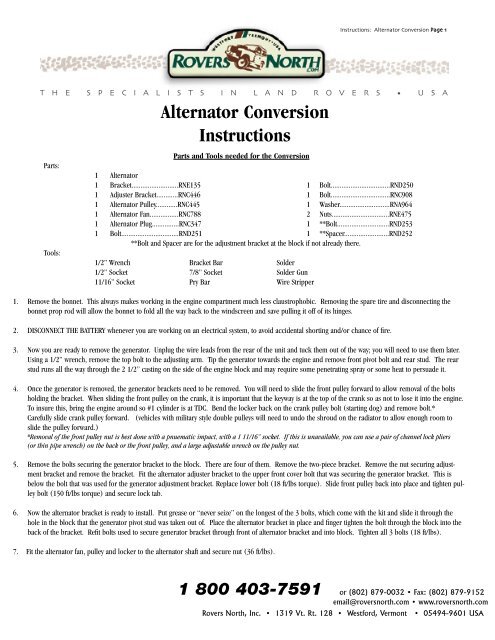 Series Alternator Conversion