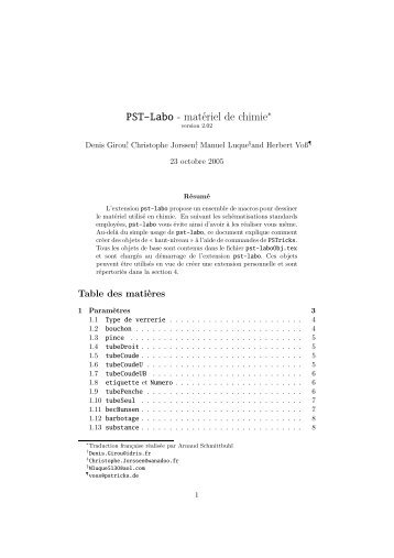 PST-Labo - matÃ©riel de chimie - CTAN