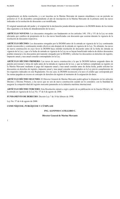 DIRECCIÓN GENERAL DE MARINA MERCANTE RESOLUCIONES ...