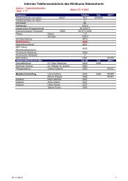 Internes Telefonverzeichnis des Klinikums Delmenhorst