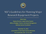 NSF's Guidelines for Planning Major Research ... - Project Science
