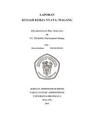 LAPORAN KULIAH KERJA NYATA/ MAGANG - Universitas Brawijaya