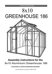 Assembly Instructions Greenhouse 114 Summer Garden Buildings