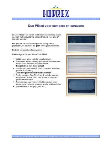 Duo Plissé voor campers en caravans