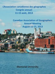 2013 - The Canadian Association of Geographers