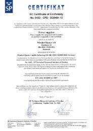 EC Certificate of Conformity No. 0402 - CPD ... - WindowMaster