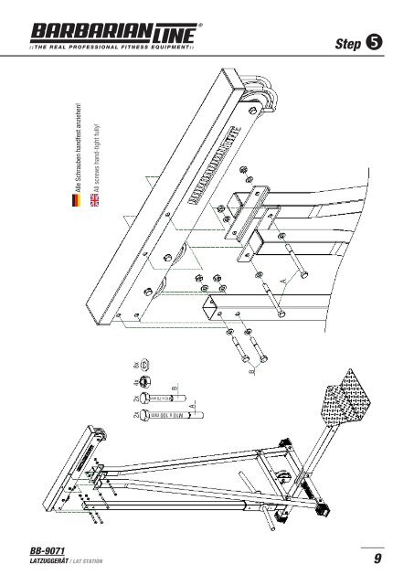 BB-9071 LATZUGGERÃT / AUFBAUANLEITUNG - Megafitness-Shop