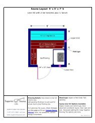 Sauna Layout 5' x 5' x 7' h - Superior Sauna & Steam