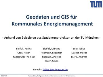 Geodaten und GIS für Kommunales Energiemanagement