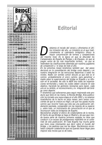 Editorial - Asociación Española de Bridge