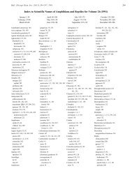 Index to Scientific Names of Amphibians and Reptiles for Volume 26 ...