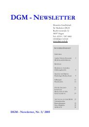 DGM - Newsletter, Nr. 3/ 2005 EDITORIAL