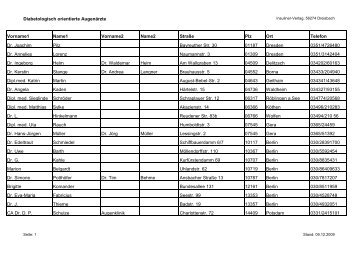 Diabetologisch orientierte Augenärzte Vorname1 Name1 Vorname2 ...