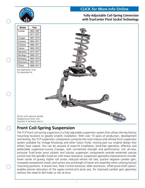 Front Coil-Spring Suspension Systems - Total Control Products