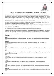 View a sample menu - Pennyhill Park Hotel