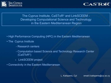 The Cyprus Institute, CSTRC and LinkSCEEM