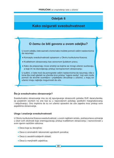 PriruÄnik za unapreÄenje rada u uÄionici - EU EDUCATION SWAp ...