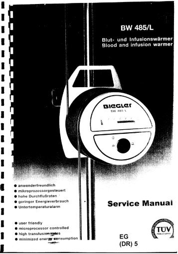 Biegler BW-485 #1 Blood Warmer Service Manual - internetMED